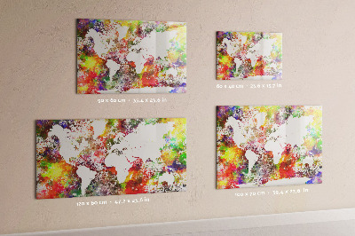 Magnetisch wandbord Aquarel wereldkaart