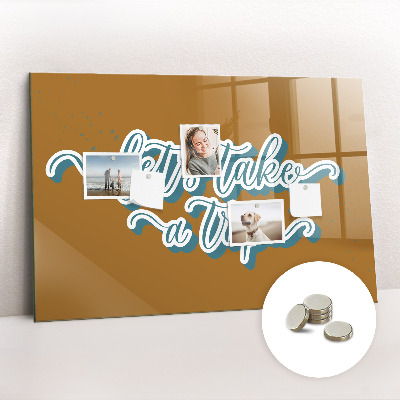 Memobord keuken Laten we op reis gaan