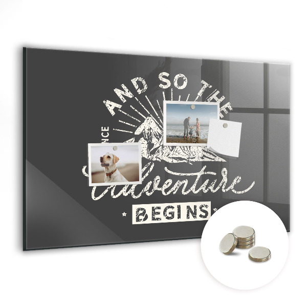 Memobord keuken Avontuur citaat