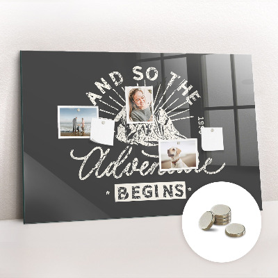 Memobord keuken Avontuur citaat