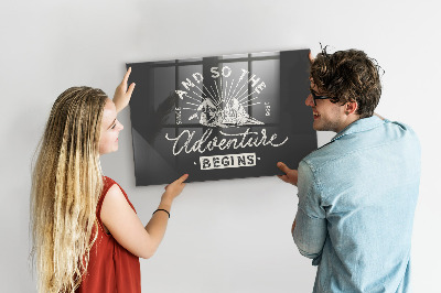 Memobord keuken Avontuur citaat