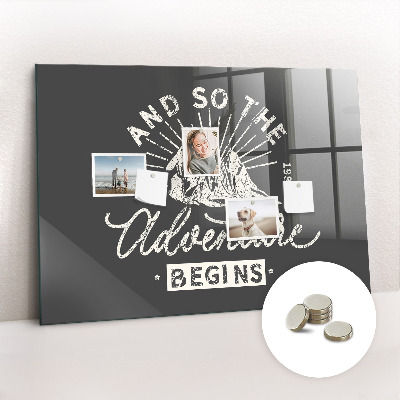 Memobord keuken Avontuur citaat