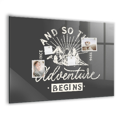 Memobord keuken Avontuur citaat