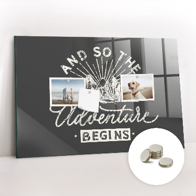 Memobord keuken Avontuur citaat