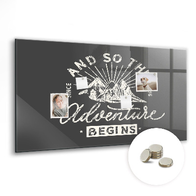 Memobord keuken Avontuur citaat