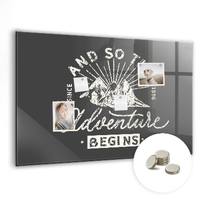 Memobord keuken Avontuur citaat