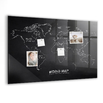 Magnetisch wandbord Wereldkaart landen