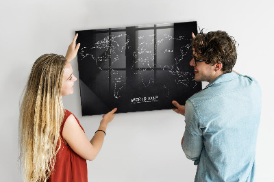 Magnetisch wandbord Wereldkaart landen