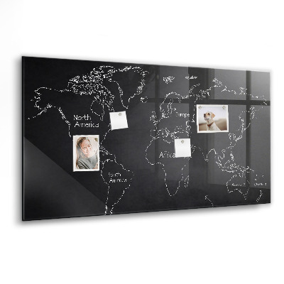 Magnetisch wandbord Wereldkaart landen