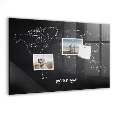Magnetisch wandbord Wereldkaart landen