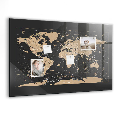 Magnet board Vintage wereldkaart