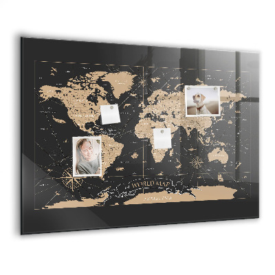 Magnet board Vintage wereldkaart