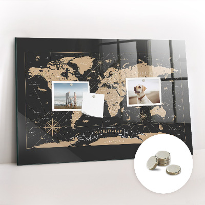 Magnet board Vintage wereldkaart