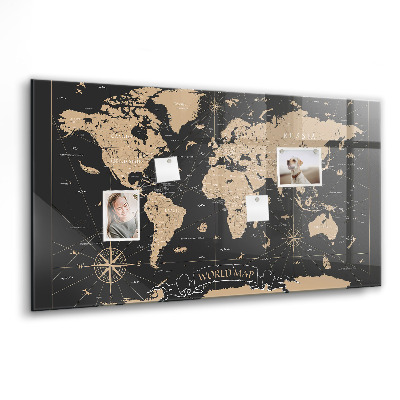Magnet board Vintage wereldkaart