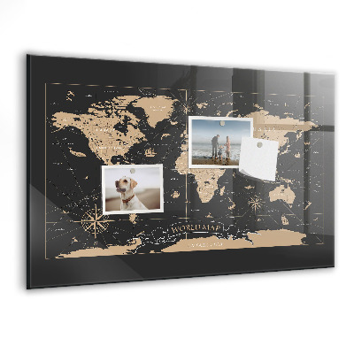 Magnet board Vintage wereldkaart
