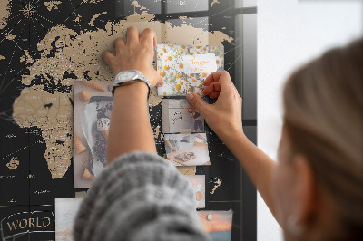 Magnet board Vintage wereldkaart