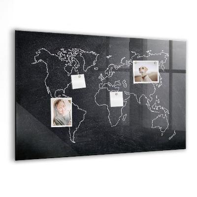 Memobord keuken Overzicht van de wereldkaart