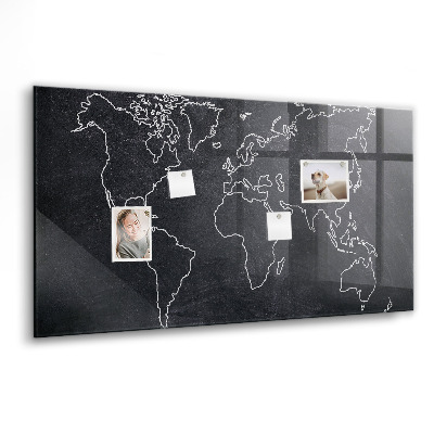 Memobord keuken Overzicht van de wereldkaart