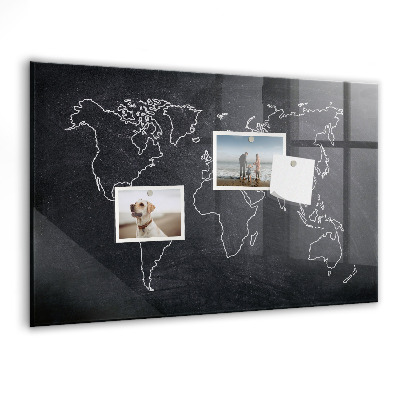 Memobord keuken Overzicht van de wereldkaart