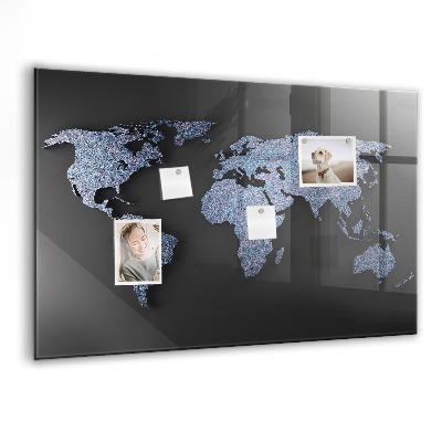 Memobord keuken 3D-wereldkaart