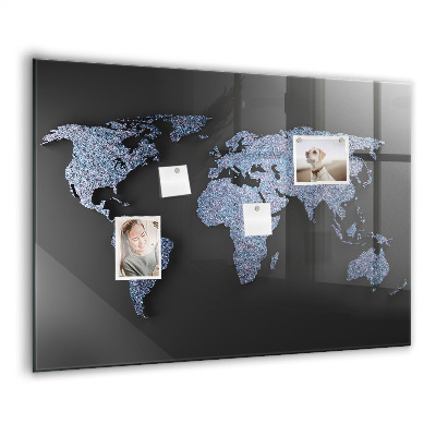 Memobord keuken 3D-wereldkaart