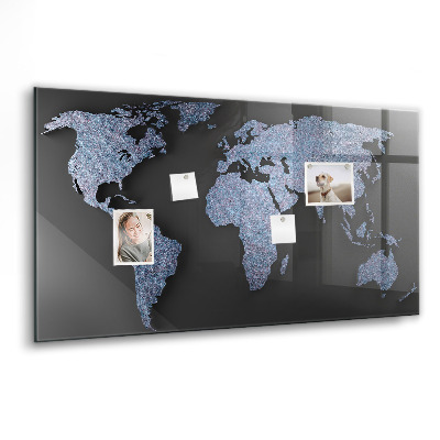 Memobord keuken 3D-wereldkaart