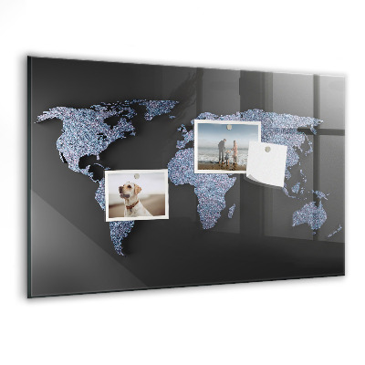 Memobord keuken 3D-wereldkaart