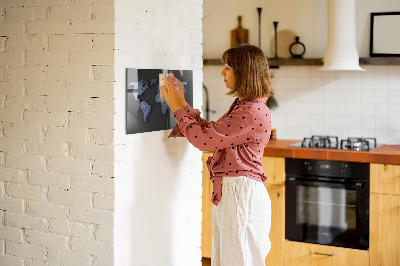 Memobord keuken 3D-wereldkaart