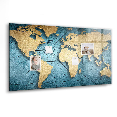 Magnet board 3D-wereldkaart