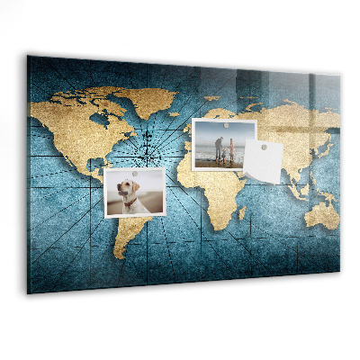 Magnet board 3D-wereldkaart