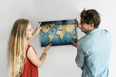 Magnet board 3D-wereldkaart