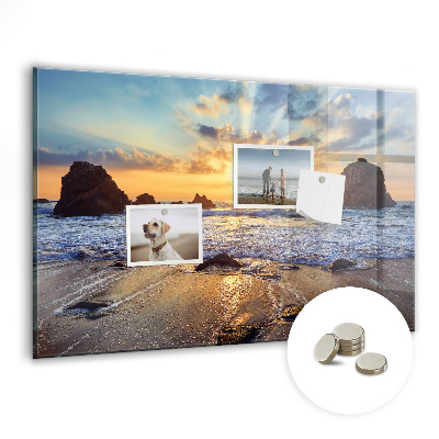 Magnet board Zonsondergang op het strand
