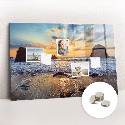 Magnet board Zonsondergang op het strand