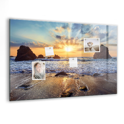 Magnet board Zonsondergang op het strand