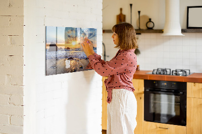 Magnet board Zonsondergang op het strand