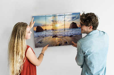 Magnet board Zonsondergang op het strand