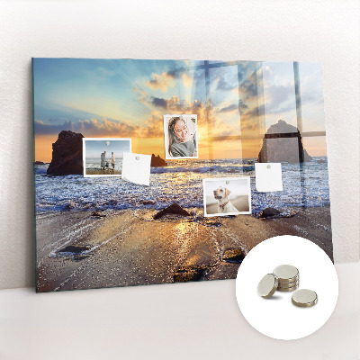 Magnet board Zonsondergang op het strand