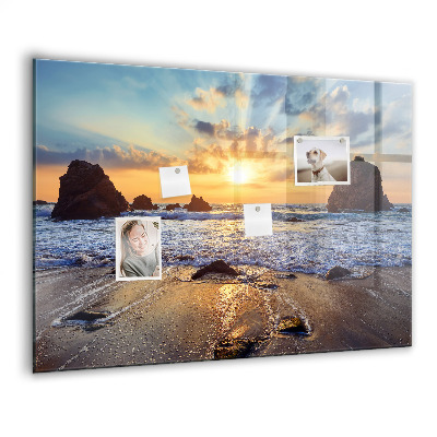 Magnet board Zonsondergang op het strand