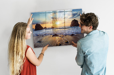 Magnet board Zonsondergang op het strand