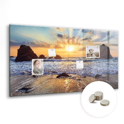 Magnet board Zonsondergang op het strand