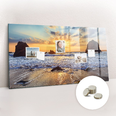 Magnet board Zonsondergang op het strand