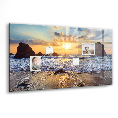 Magnet board Zonsondergang op het strand