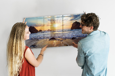 Magnet board Zonsondergang op het strand