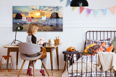Magnet board Zonsondergang op het strand