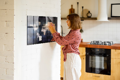 Magnetisch wandbord Abstracte wereldkaart