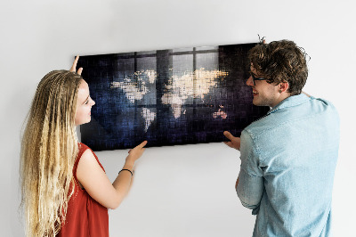 Magnetisch wandbord Abstracte wereldkaart