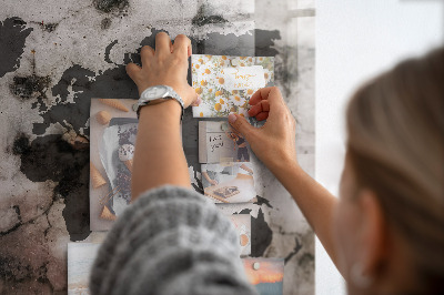 Memobord keuken Betonnen wereldkaart