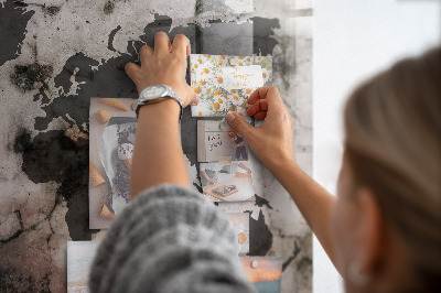 Memobord keuken Betonnen wereldkaart