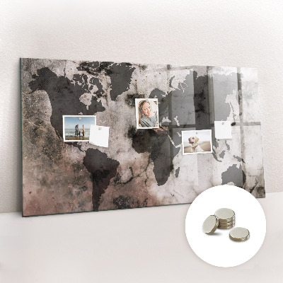 Memobord keuken Betonnen wereldkaart