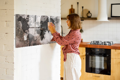 Memobord keuken Betonnen wereldkaart